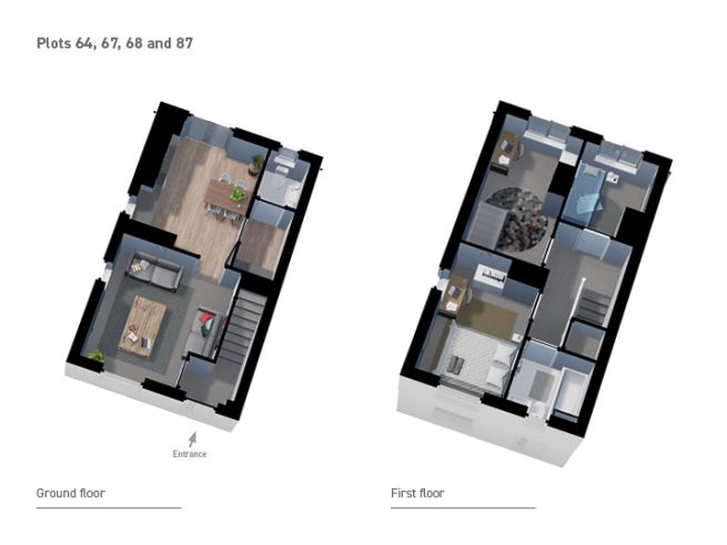 Floor plan 3 bedroom house - artist's impression subject to change